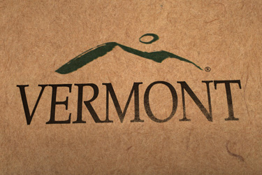 State of Vermont moon over mountains logo.