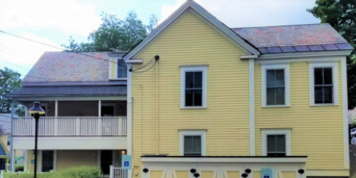 Yellow apartment building