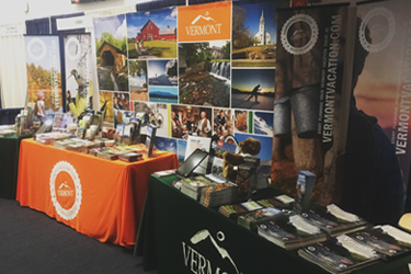Vermont booths set-up at a trade show.