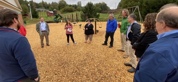 state officials at updated playground