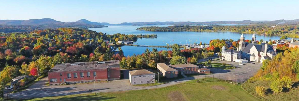 Newport Vermont Aerial Photo Overlooking Lake Memphremagog