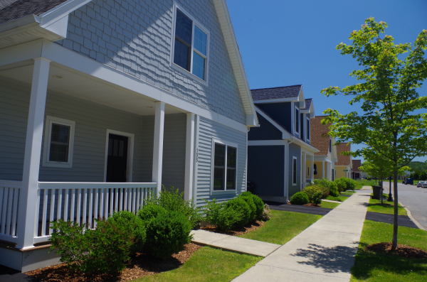 new housing in a neighborhood